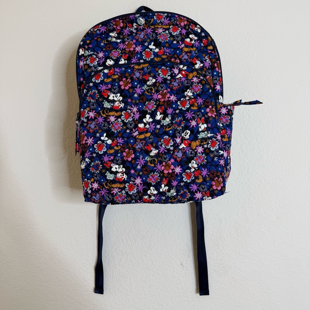 Vera Bradley Disney Mickey & Minnie Sweet Floral Blue Large Backpack NWT